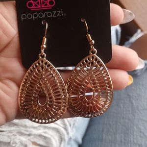 Paparazzi Gold Fish Hook Tear Drop Earrings
